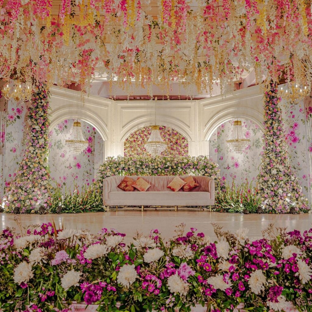 127706 flower wedding stage decoration 1 the wedding experience